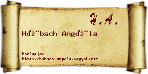 Hübsch Angéla névjegykártya